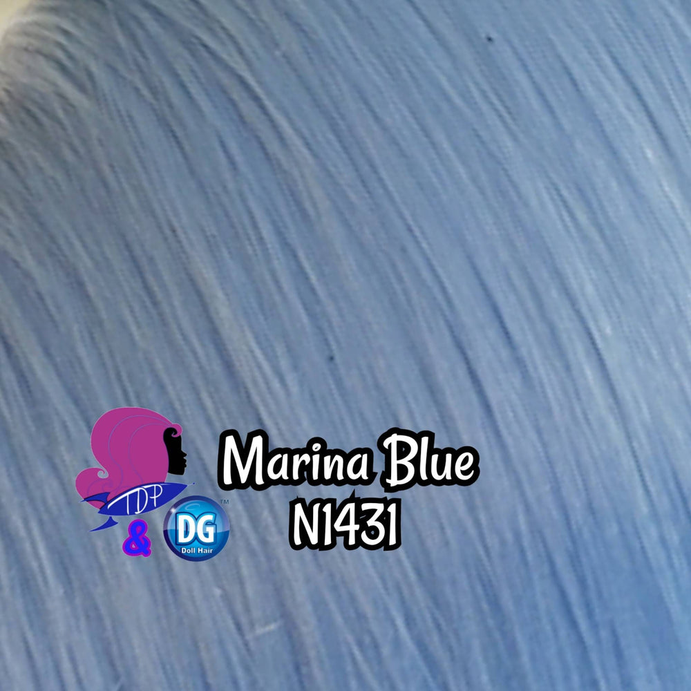 DG-HQ™ Nylon Marina Blue N1431 36 inch 1oz/28g hank Cornflower Doll Hair for rerooting fashion dolls