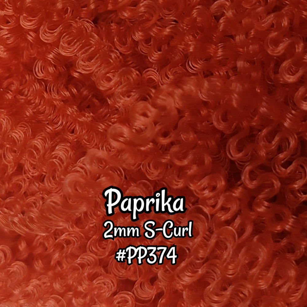 DG S-Curl Paprika 2mm PP374 Red Orange Afro curly Ethnic 18 inch 0.5oz/14g hank Nylon Doll Hair for rerooting fashion dolls