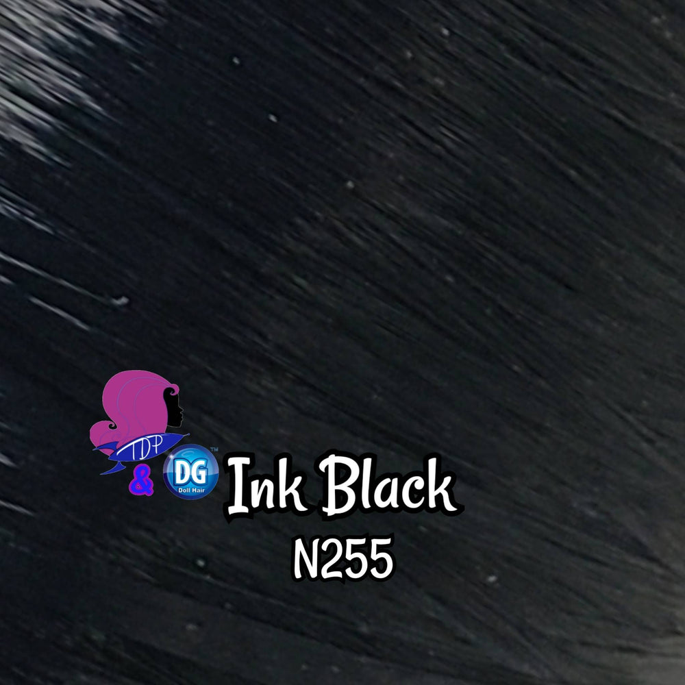 DG-HQ™ Nylon Ink Black N255 36 inch 1oz/28g hank Doll Hair for rerooting fashion dolls Standard Temperature