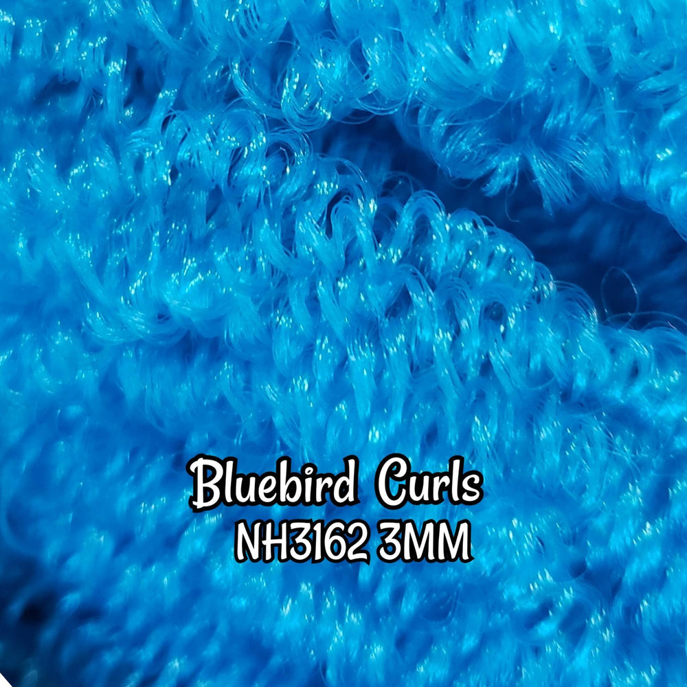 DG Curly 3mm Bluebird NH3162 Blue curls ringlets 36 inch 0.5oz/14g pre-curled Nylon Doll Hair for rerooting fashion dolls