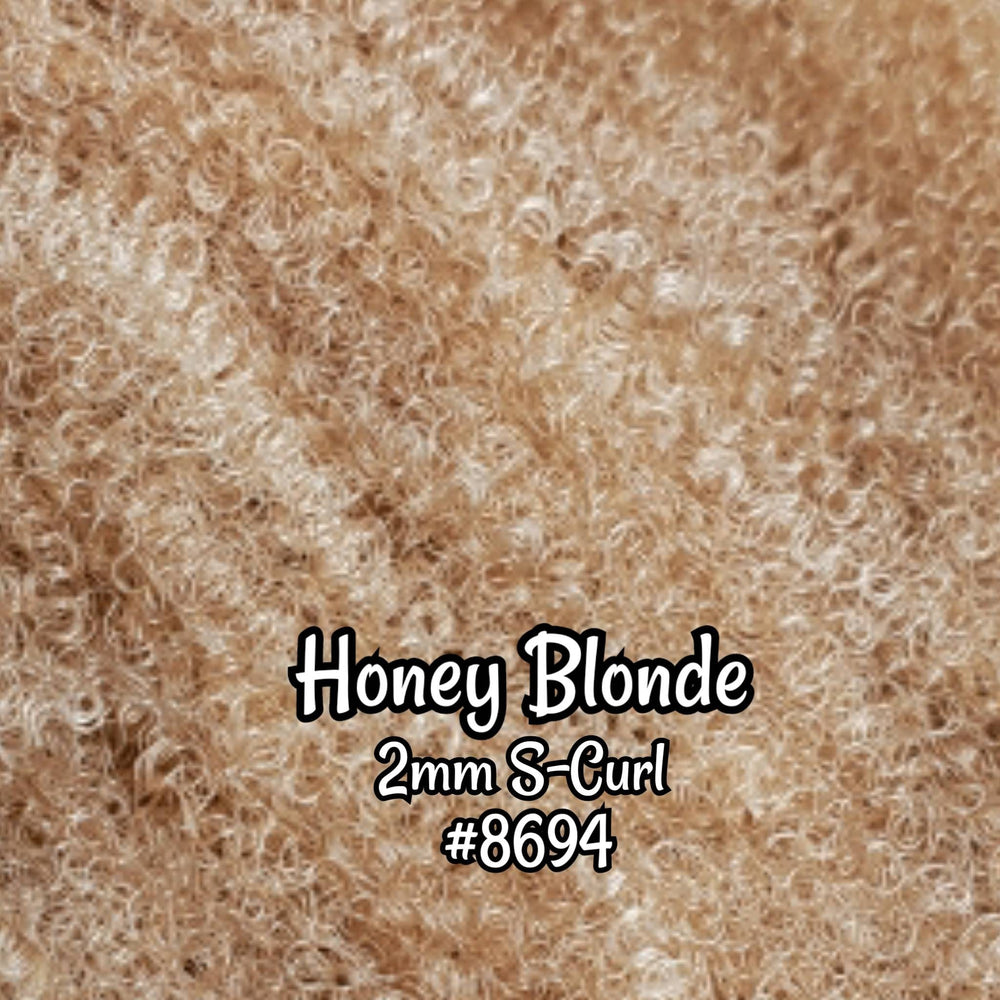 DG S-Curl Honey Blonde 2mm 8694 Afro pre-curled Ethnic 18 inch 0.5oz/14g hank Nylon Doll Hair for rerooting fashion dolls