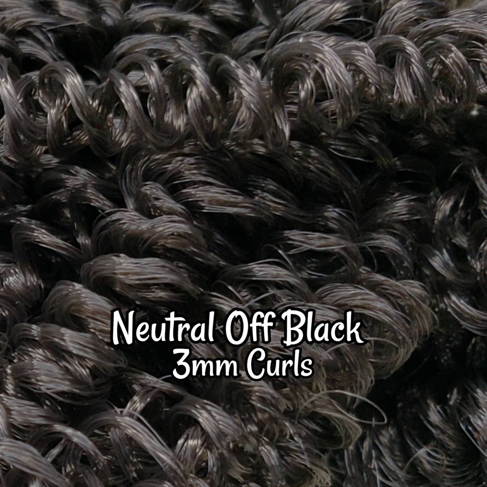 DG-HQ® Curly Neutral Off Black 3mm N2013M Dark Brown 36 inch 0.5oz/14g pre-curled Nylon Doll Hair for rerooting fashion dolls