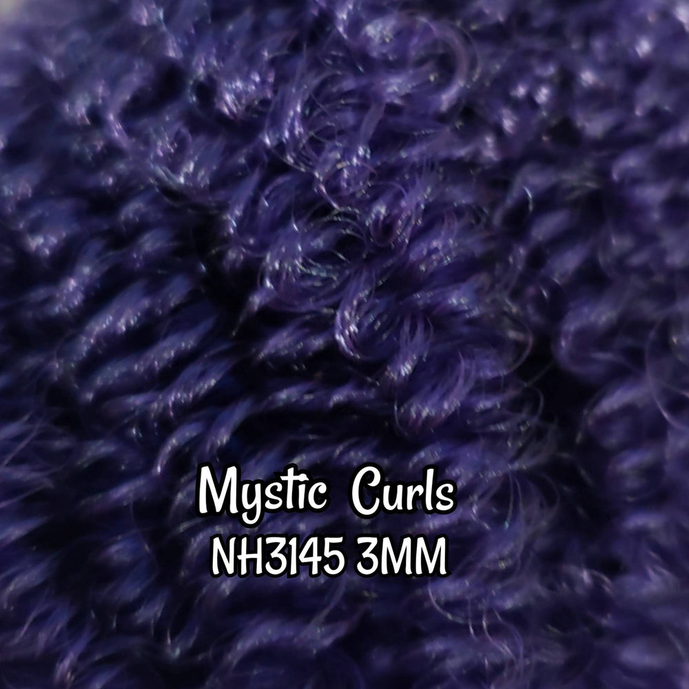 DG Curly 3mm Mystic NH3145 Dark Purple curls ringlets 36 inch 0.5oz/14g pre-curled Nylon Doll Hair for rerooting fashion dolls