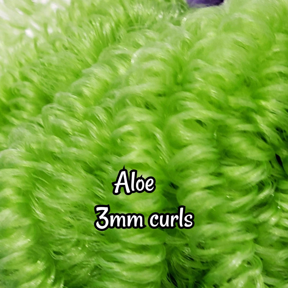 DG Curly 3mm Aloe NH3156 bright medium primary blue 36 inch 0.5oz/14g pre-curled Nylon Doll Hair for rerooting fashion dolls