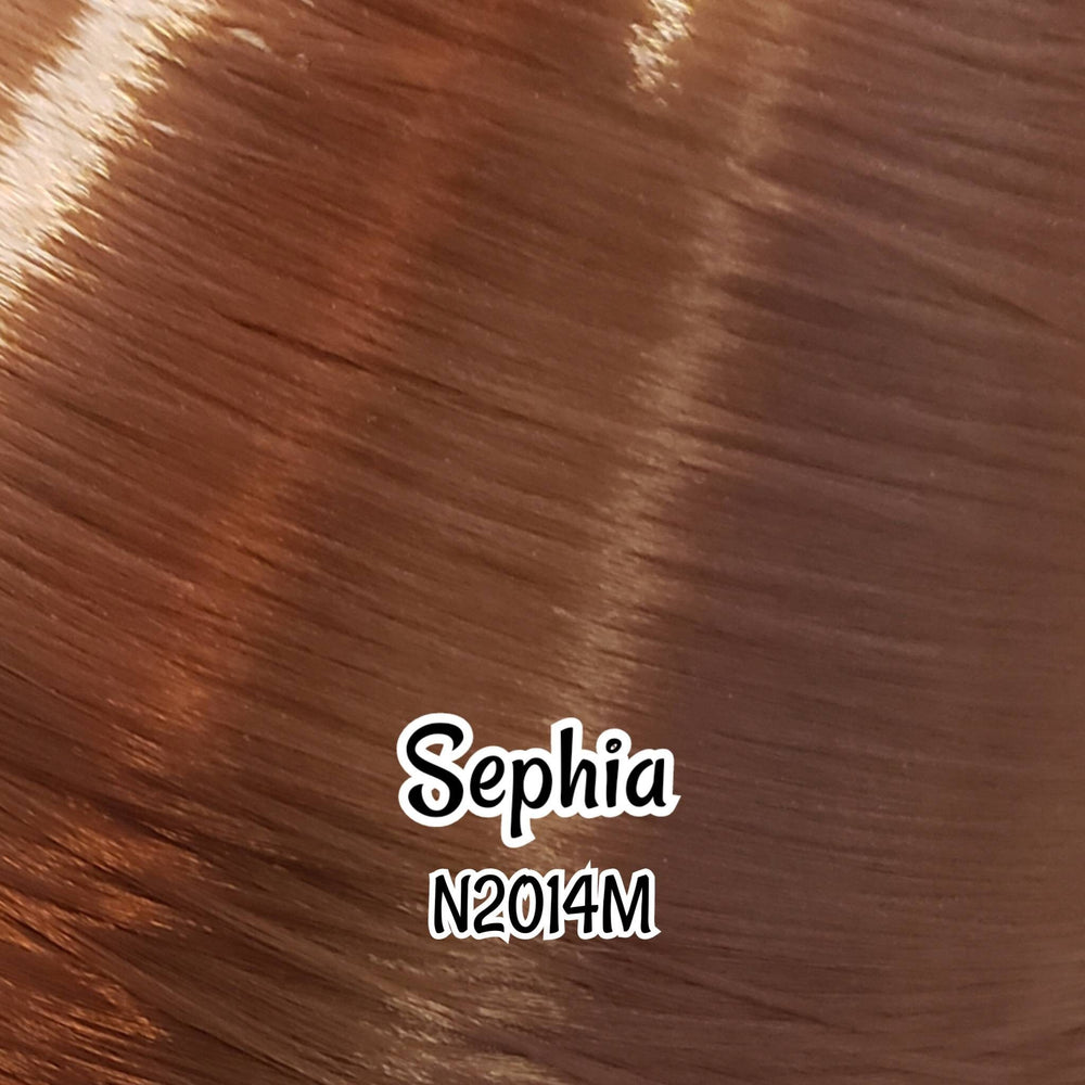DG-HQ™ Nylon Sephia Brown N2014M 36 inch 1oz/28g hank Doll Hair for rerooting fashion dolls Standard Temperature