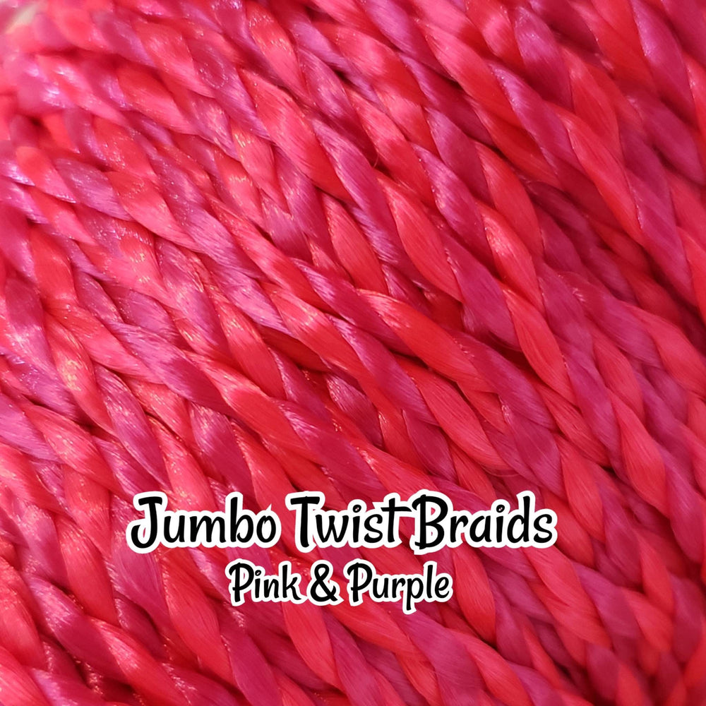 DG-HQ Nylon blend Jumbo Twist Braids 3mm Pink Purple Bh205-2 Hair Rerooting wigs Large dolls Bjds tall Monster High™ Rainbow High lol omg