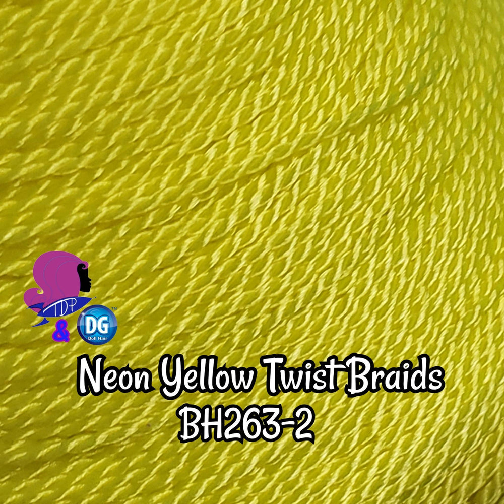 DG-HQ Nylon blend Micro Twist Braids Neon Yellow Bh263-2 Doll Hair Rerooting wigs Barbie™ Monster High™ Ever After Rainbow High lol omg
