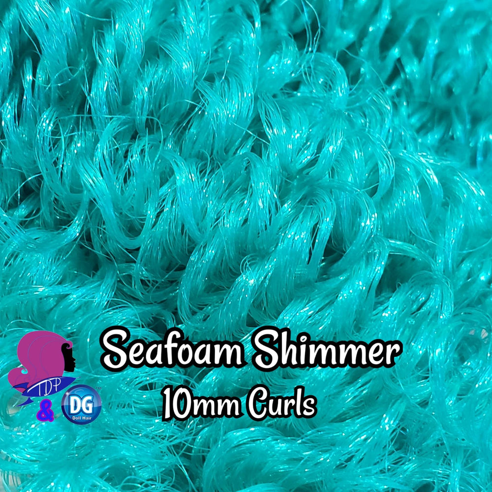 DG Curly Seafoam 10mm YN3045 Metallic Shimmer 36 inch 0.5oz/14g pre-curled Nylon Doll Hair for rerooting fashion dolls Standard Temperature