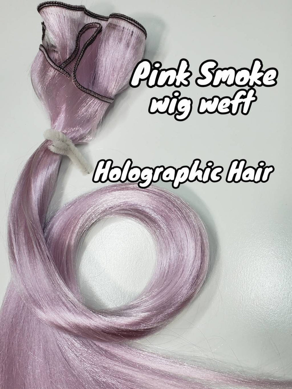 DG-HQ™ Wig Weft Nylon Pink Smoke NC105B Holographic Nylon Weft 30"Wx20"L Doll Hair for Making Fashion Doll Wigs Standard Temperature