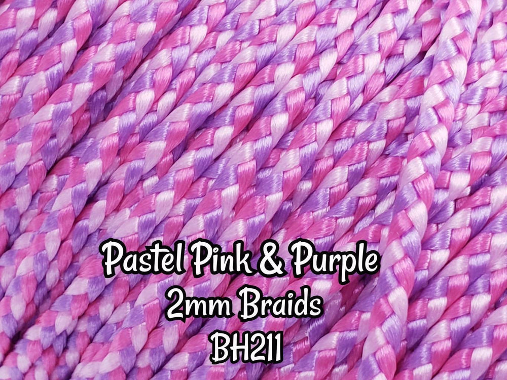 DG-HQ™ Nylon Pastel Pink & Purple Micro Mini Braids 2mm BH211 Doll Hair Rerooting Barbie™ Monster High™ Integrity FR Rainbow High
