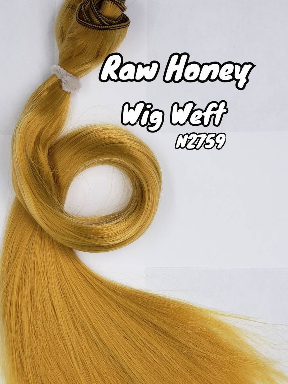 DG-HQ™ Wig Weft Nylon Raw Honey N2759 Dark Blonde Nylon Weft 30"Wx20"L Doll Hair for Making Fashion Doll Wigs Standard Temperature