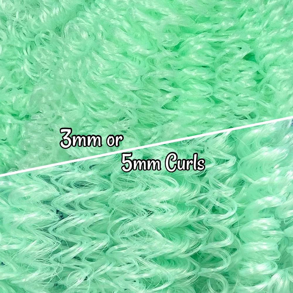 DG Curly Pale Mint 3mm and 5mm options N1647A 36 inch 0.5oz/14g pre-curled Nylon Doll Hair for rerooting fashion dolls Standard Temperature