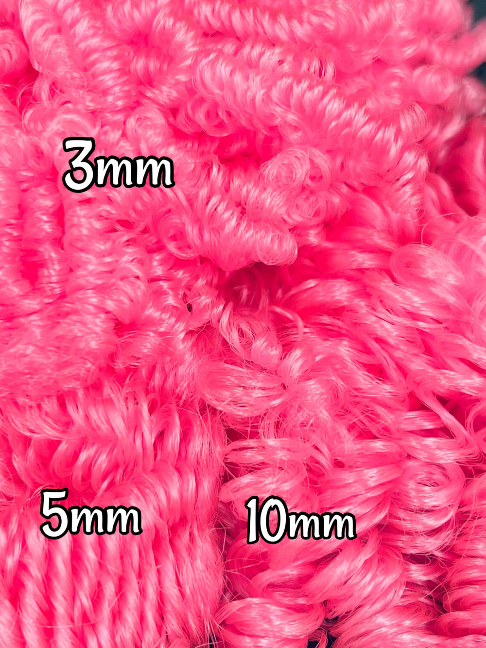 DG Curly Cupid NH3122 pink 36 inch 0.5oz/14g pre-curled Nylon Doll Hair for rerooting fashion dolls Standard Temperature