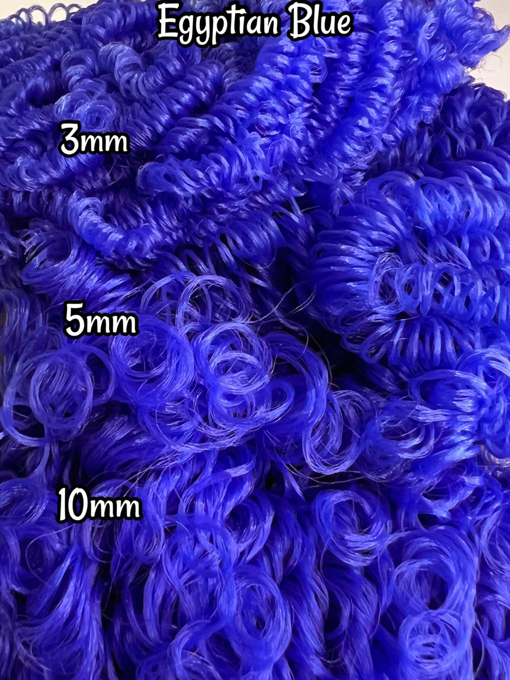 DG Curly Egyptian Blue N1896 3mm 5mm 10mm dark blue 36 inch 0.5oz/14g pre-curled Nylon Doll Hair for rerooting fashion dolls