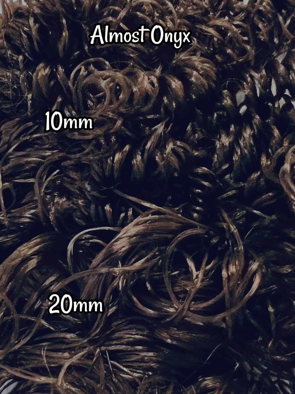 DG Curly Almost Onyx N457M 10mm 20mm dark brown 36 inch 0.5oz/14g pre-curled Nylon Doll Hair for rerooting fashion dolls