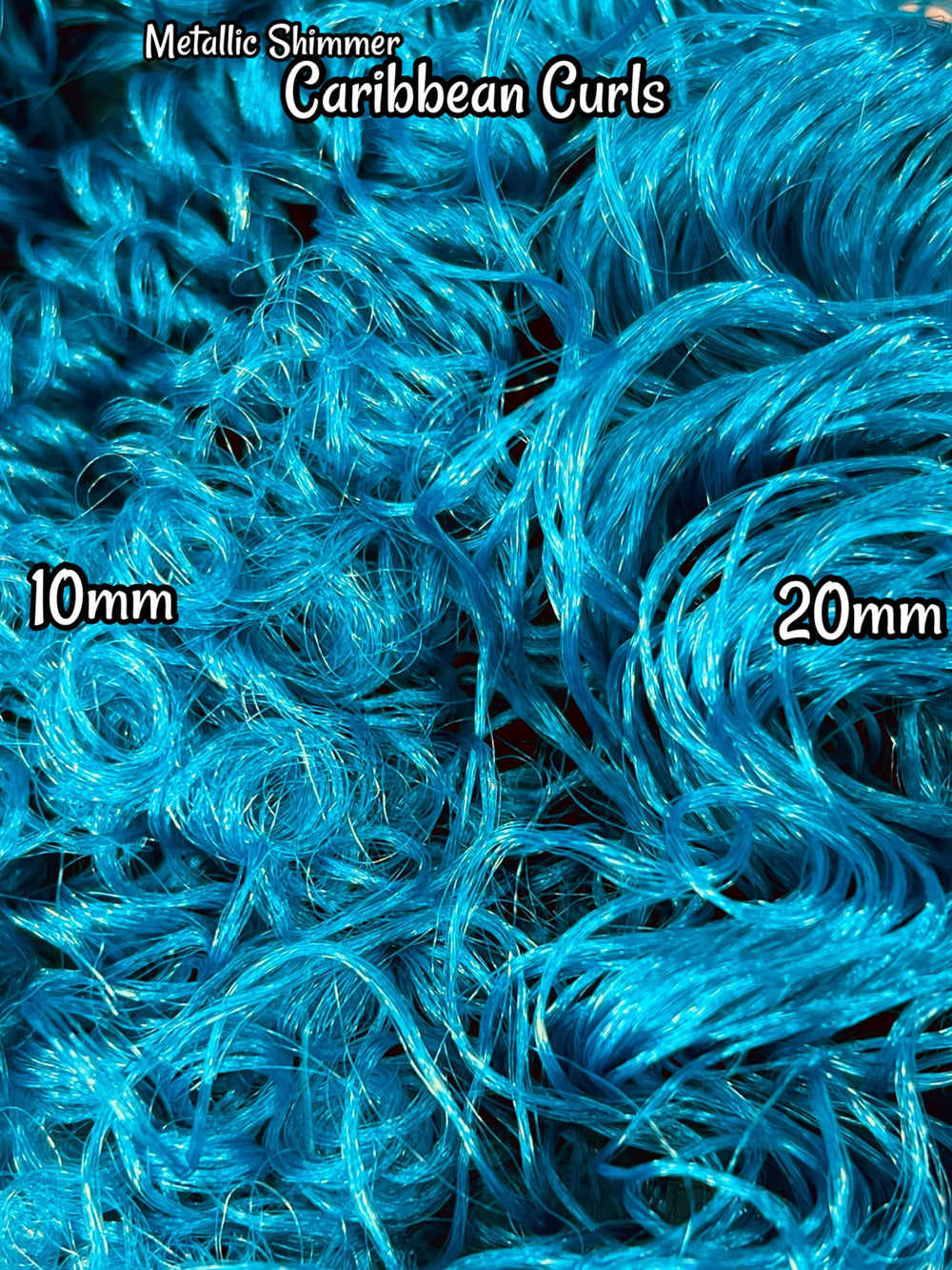 DG Curly Metallic Shimmer Caribbean 10mm 20mm YN2139-1 turquoise 36 inch 0.5oz/14g pre-curled Nylon Doll Hair for rerooting fashion dolls