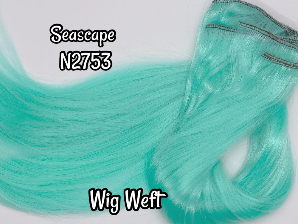 DG-HQ™ Wig Weft Nylon Seascape N2753 Green Nylon Weft 30"Wx20"L Doll Hair for Making Fashion Doll Wigs Standard Temperature