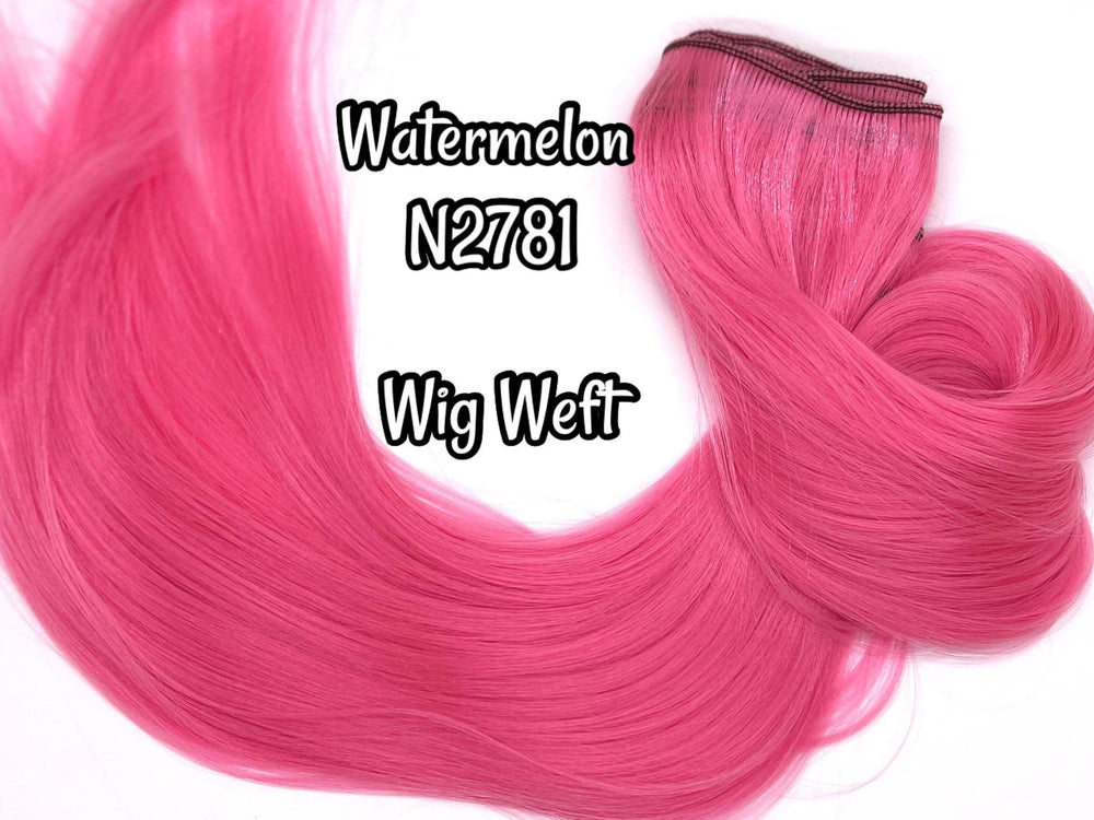 DG-HQ™ Wig Weft Nylon Watermelon N2781 Pink Nylon Weft 30"Wx20"L Doll Hair for Making Fashion Doll Wigs Standard Temperature