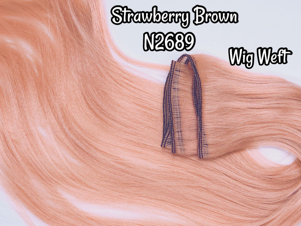DG-HQ™ Wig Weft Nylon Strawberry Brown N2689 Nylon Weft 30"Wx20"L Doll Hair for Making Fashion Doll Wigs Standard Temperature