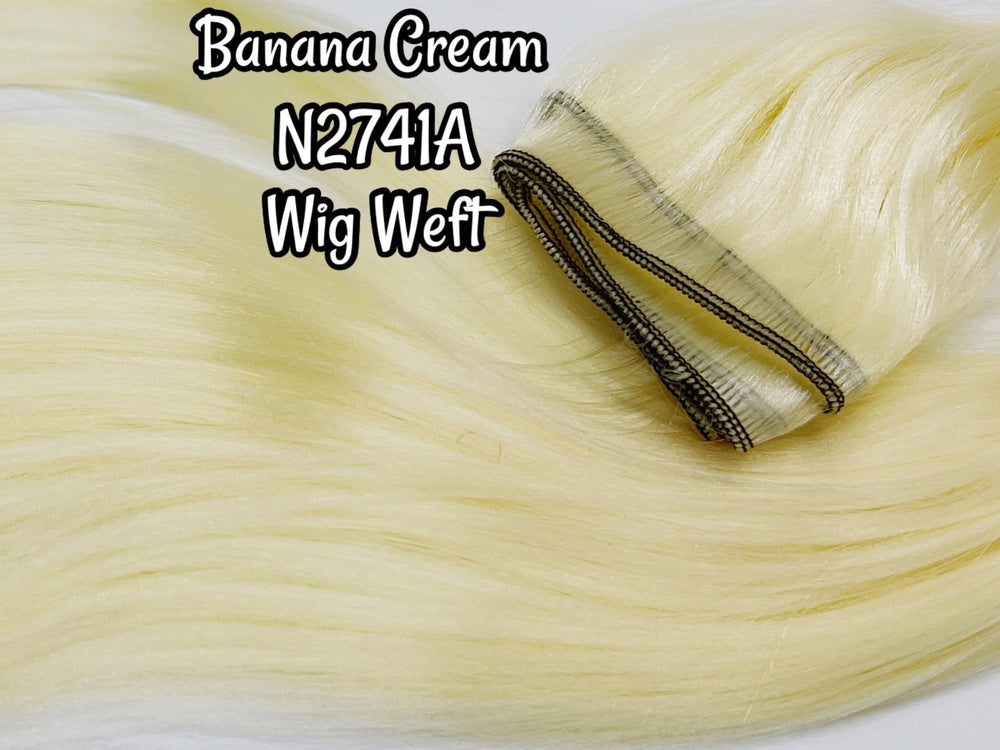 DG-HQ™ Wig Weft Nylon Banana Cream N2741A Blonde Nylon Weft 30"Wx20"L Doll Hair for Making Fashion Doll Wigs Standard Temperature