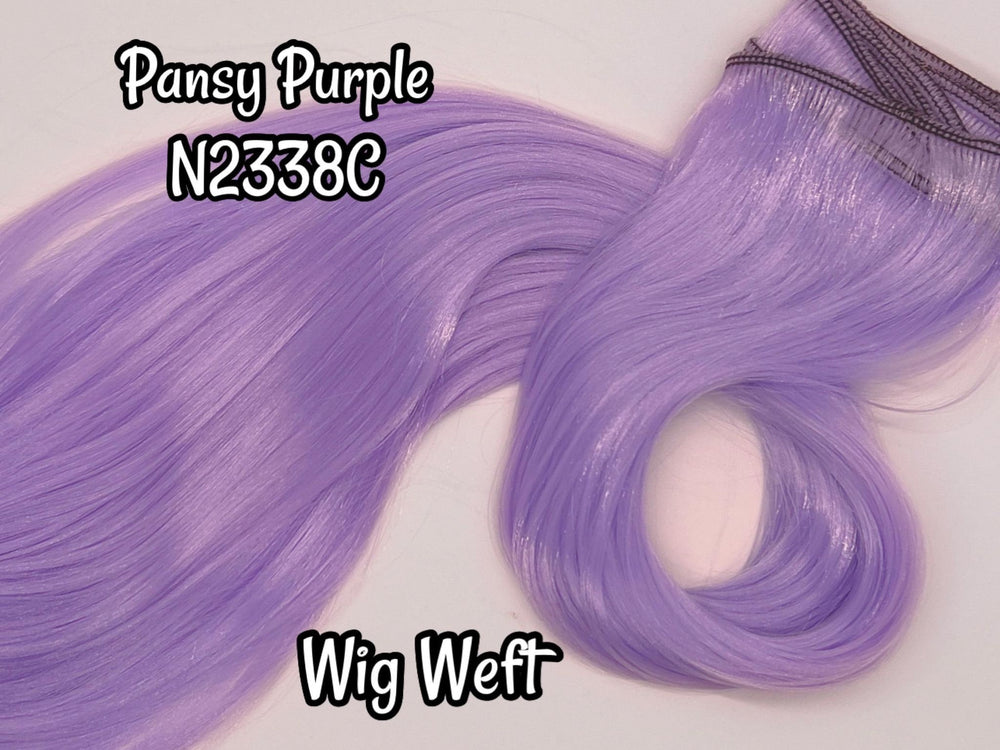 DG-HQ™ Wig Weft Nylon Pansy Purple N2338C Purple Hair Nylon Weft 30"Wx20"L Doll Hair for Making Fashion Doll Wigs Standard Temperature