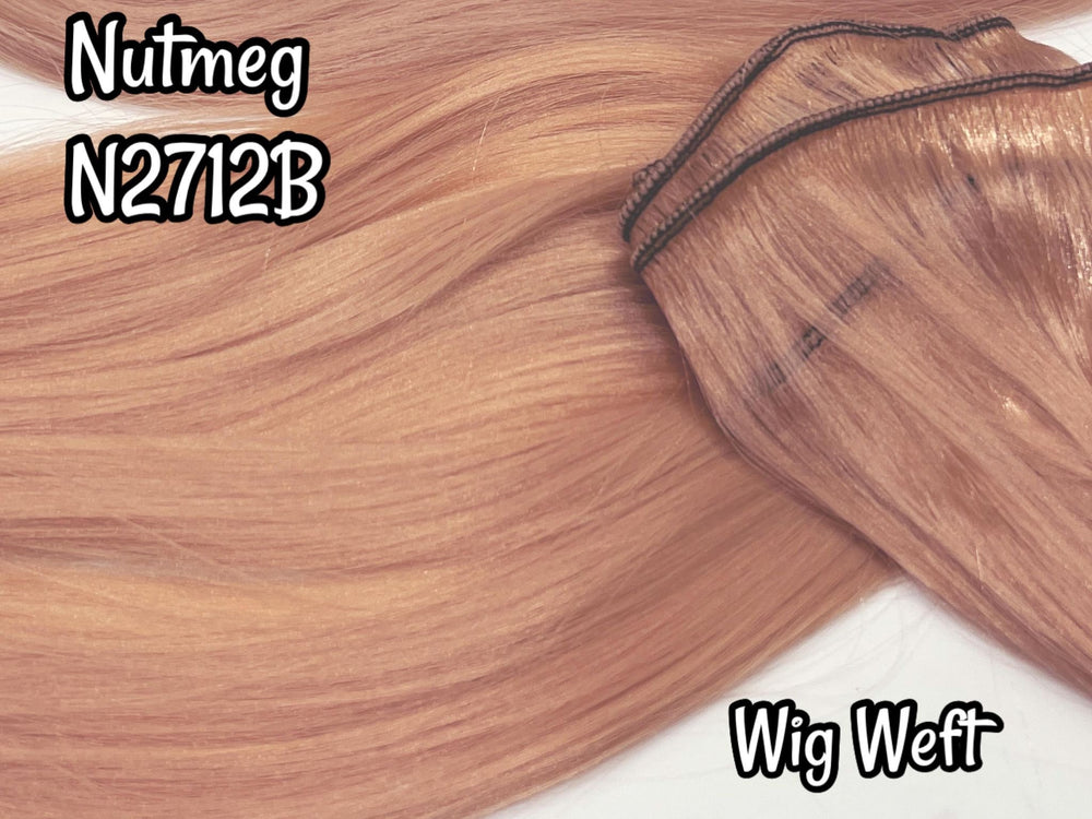 DG-HQ™ Wig Weft Nylon Nutmeg N2712B Brown Nylon Weft 30"Wx20"L Doll Hair for Making Fashion Doll Wigs Standard Temperature
