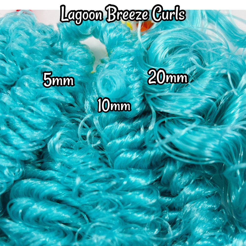 DG Curly Lagoon Breeze 5mm 10mm 20mm options NH008 blue green 36 inch 0.5oz/14g pre-curled Nylon Doll Hair for rerooting fashion dolls
