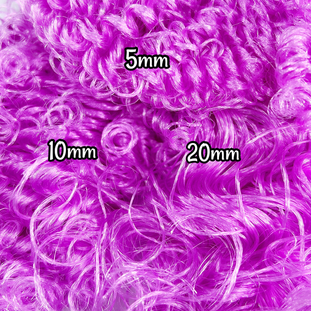 DG Curly Metallic Shimmer Orchid 5mm 10mm 20mm YN2471 purple 36 inch 0.5oz/14g pre-curled Nylon Doll Hair for rerooting fashion dolls