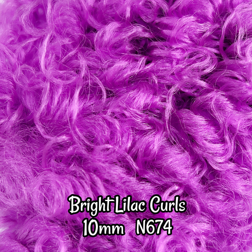 DG Curly Bright Lilac N674 purple 36 inch 0.5oz/14g pre-curled Nylon Doll Hair for rerooting fashion dolls Standard Temperature