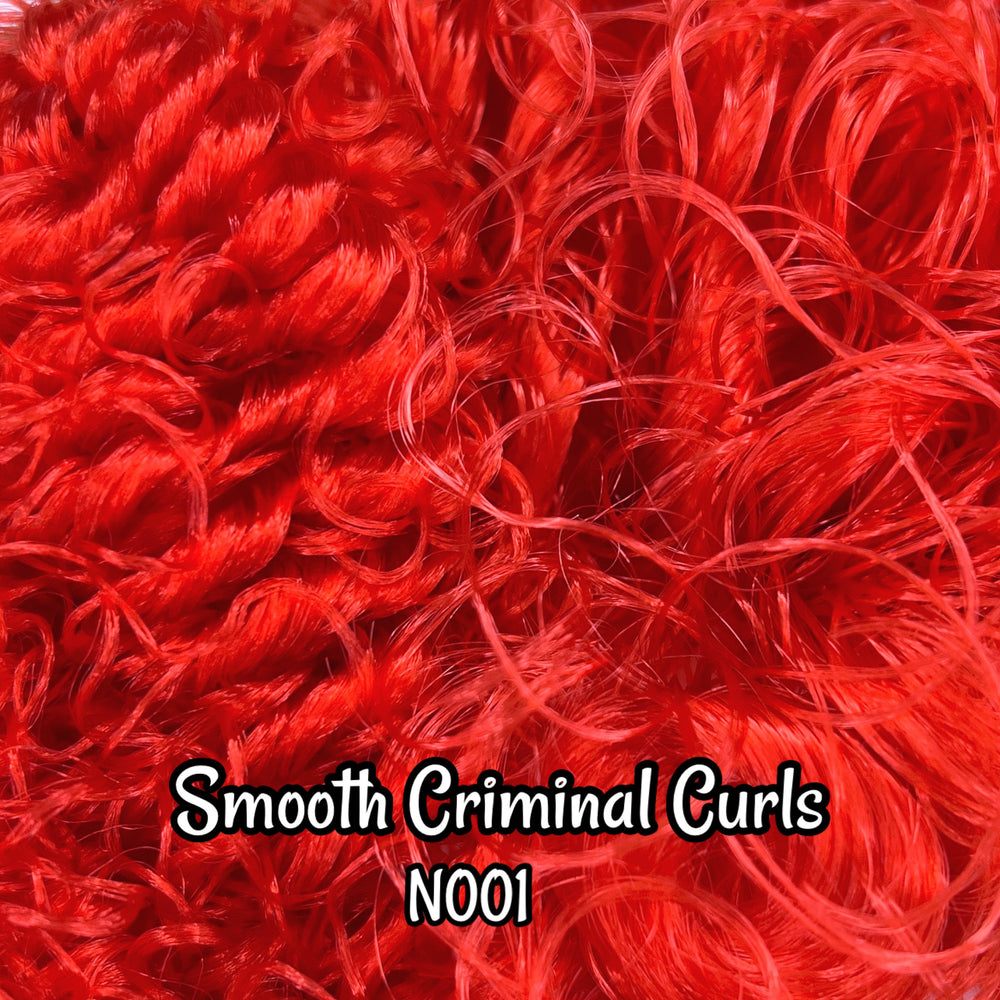DG Curly N001 Smooth Criminal 10mm 20mm red 36 inch 0.5oz/14g pre-curled Nylon Doll Hair for rerooting fashion dolls Standard Temperature