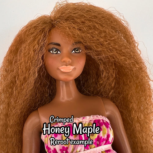 Crimped Deep Brown N136A Ethnic wavy dark Doll Hair textured natural Rerooting Dolls Pony Barbie™ Monster High™ Rainbow high