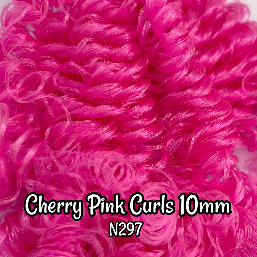 DG Curly Cherry Pink 10mm N297 36 inch 0.5oz/14g pre-curled Nylon Doll Hair for rerooting fashion dolls Standard Temperature