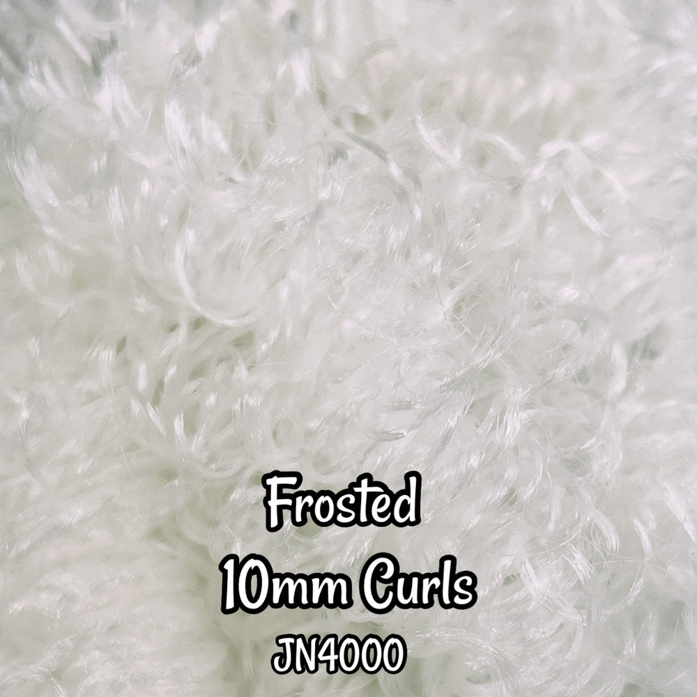 DG Curly Frosted JN4000 white 36 inch 0.5oz/14g pre-curled Nylon Doll Hair for rerooting fashion dolls Standard Temperature