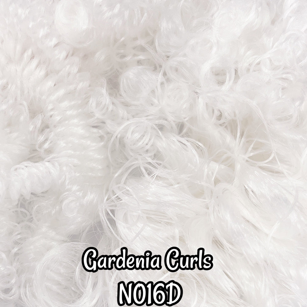 DG Curly Gardenia 5mm 10mm 20mm options N016D white 36 inch 0.5oz/14g pre-curled Nylon Doll Hair for rerooting fashion dolls