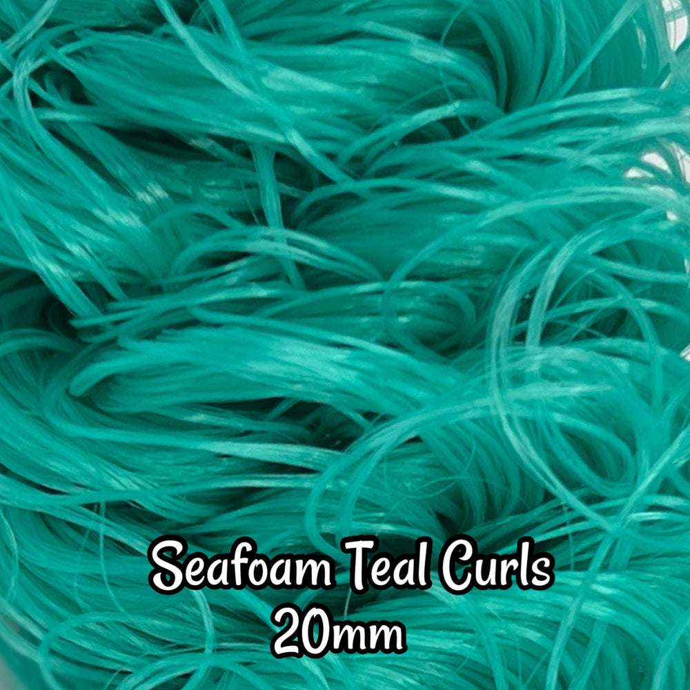 DG Curly Seafoam Teal NF141 20mm N1983 green 36 inch 0.5oz/14g pre-curled Nylon Doll Hair for rerooting fashion dolls Standard Temperature