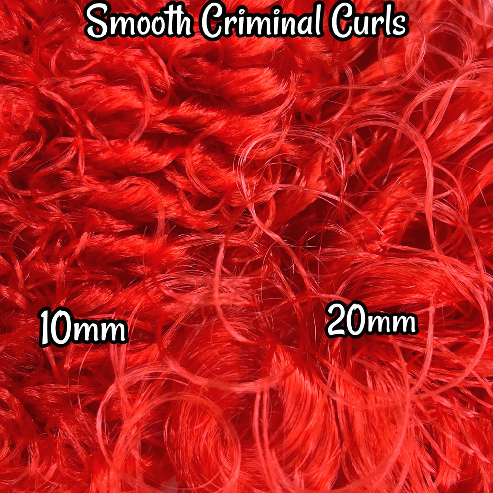 DG Curly N001 Smooth Criminal 10mm 20mm red 36 inch 0.5oz/14g pre-curled Nylon Doll Hair for rerooting fashion dolls Standard Temperature