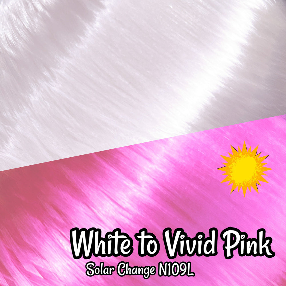 DG-HQ™ Solar Change Nylon White to Vivid Pink #N109L 36 inch 1oz/28g hank Color Change Sunlight Doll Hair for rerooting fashion dolls
