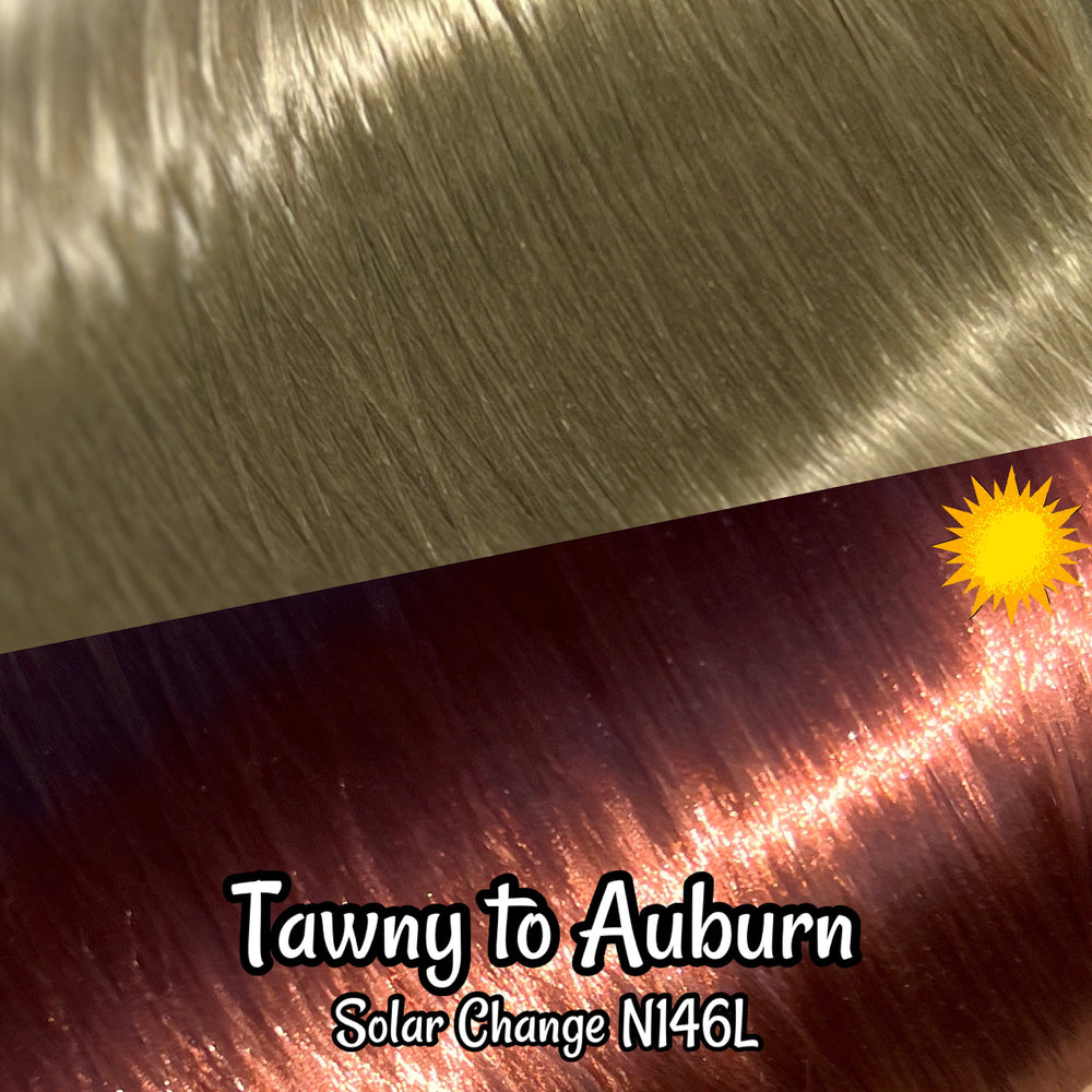 DG-HQ™ Solar Change Nylon Tawny to Auburn #N146L 36 inch 1oz/28g hank Color Change Sunlight Doll Hair for rerooting fashion dolls