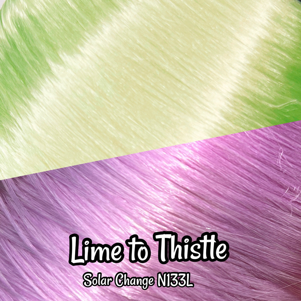 DG-HQ™ Solar Change Nylon Lime to Thistle Purple #N133L 36 inch 1oz/28g hank Color Change in Sunlight Doll Hair for rerooting fashion dolls