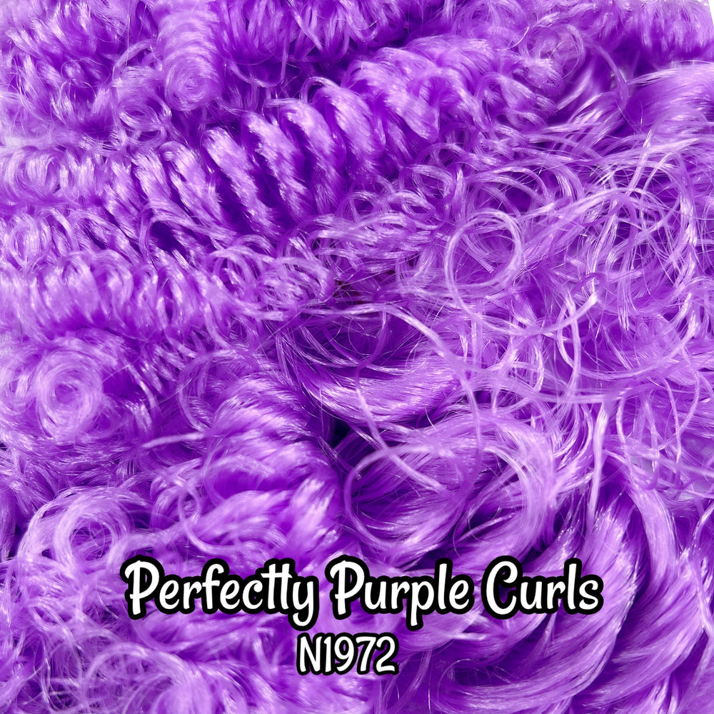 DG Curly Perfectly Purple 5mm 10mm 20mm options N1972 36 inch 0.5oz/14g pre-curled Nylon Doll Hair for rerooting fashion dolls