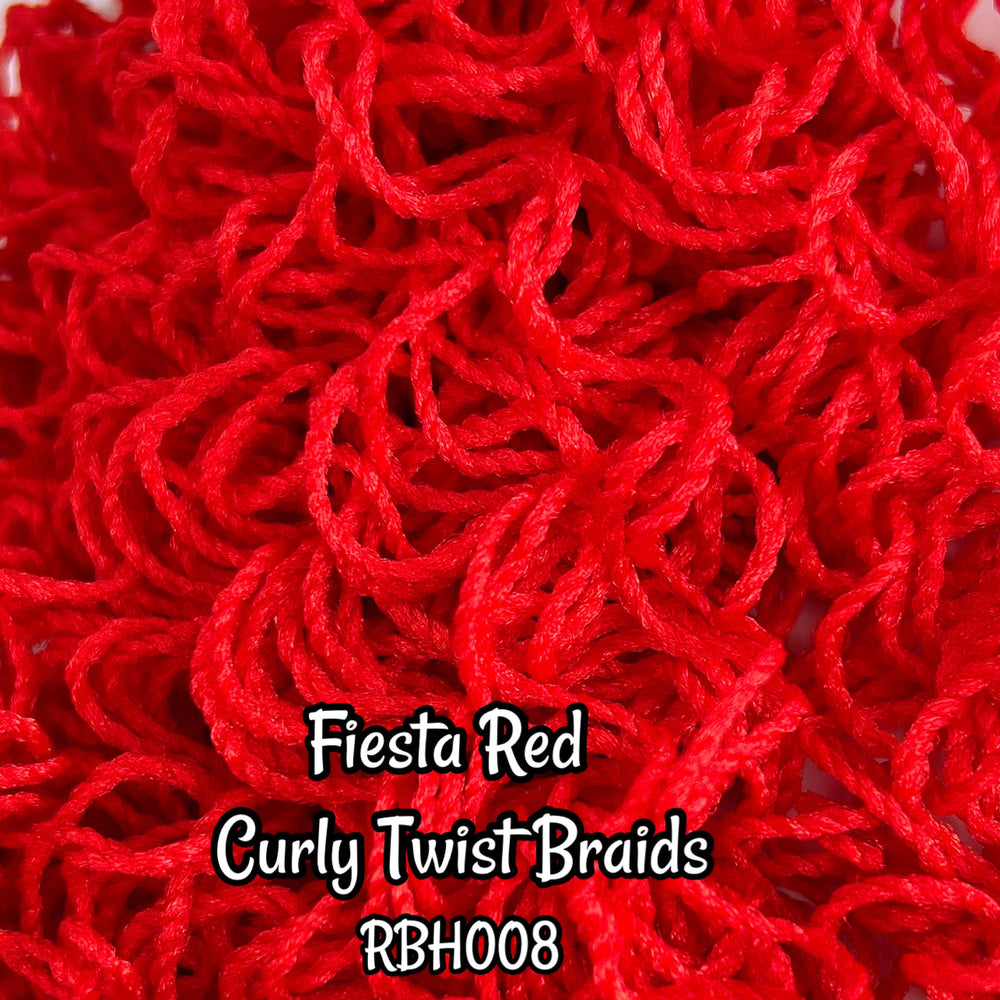 DG-HQ Nylon blend Fiesta Red Soft Micro Twist Braid CURLS RBH008 Doll Hair for rerooting fashion dolls Standard Temperature