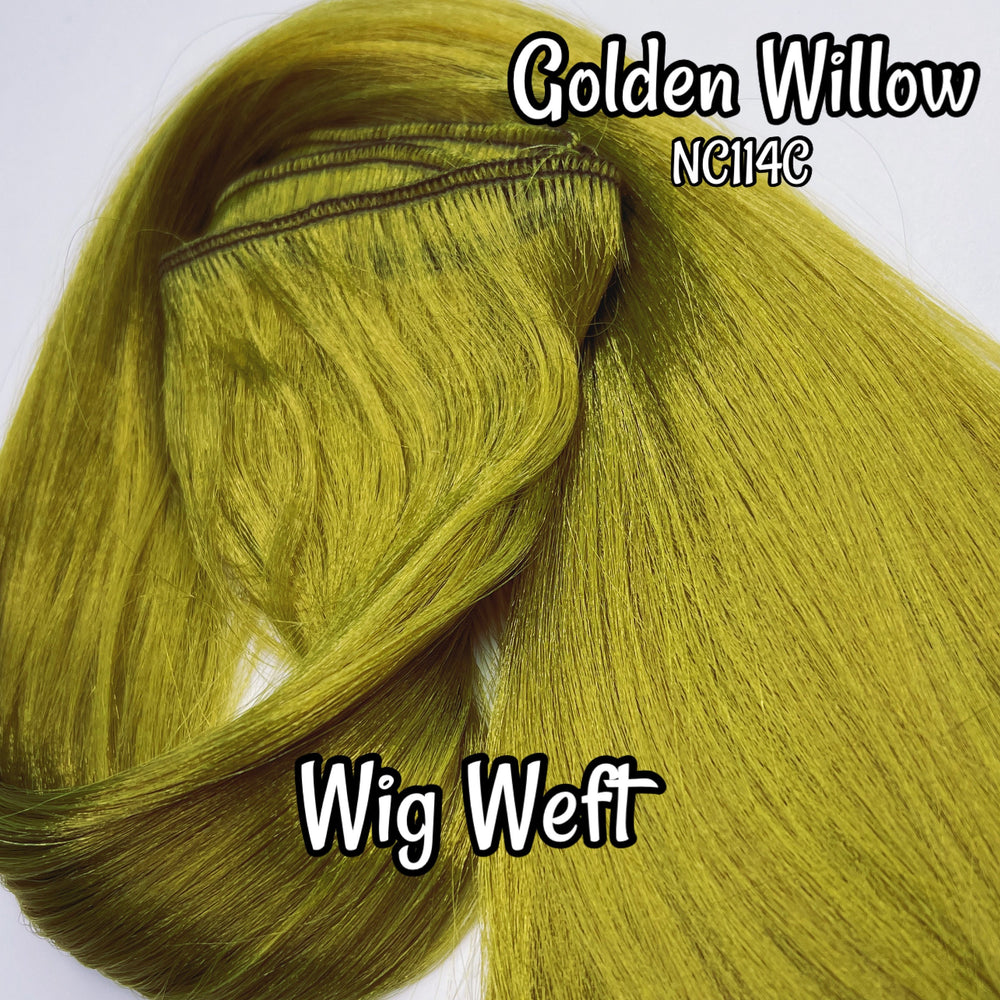 DG-HQ™ Wig Weft Nylon Golden Willow NC114C Holographic Nylon Weft 30"Wx20"L Doll Hair for Making Fashion Doll Wigs Standard Temperature