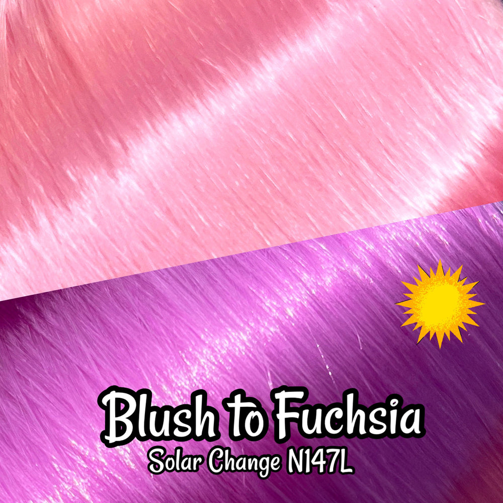 DG-HQ™ Solar Change Nylon Blush Pink to Fuchsia #N147L 36 inch 1oz/28g hank Color Change Sunlight Doll Hair for rerooting fashion dolls