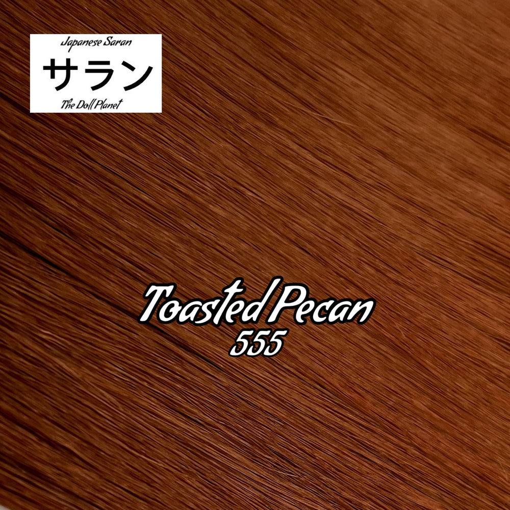 Japanese Saran Toasted Pecan 555 36 inch 1oz/28g hank Auburn Doll Hair for rerooting fashion dolls Standard Temperature