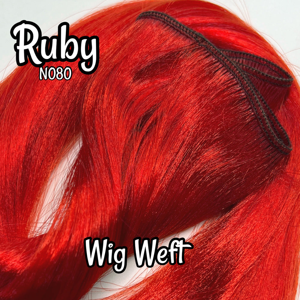 DG-HQ™ Wig Weft Nylon Ruby N080 Red Nylon Weft 30"Wx20"L Doll Hair for Making Fashion Doll Wigs Standard Temperature
