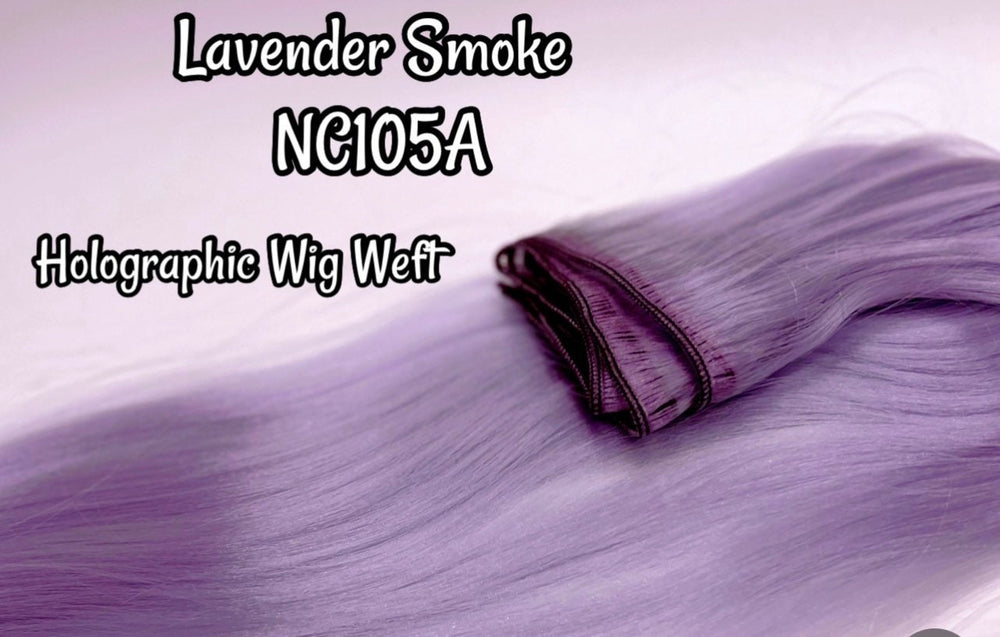 DG-HQ™ Wig Weft Nylon Lavender Smoke NC105A Holographic Nylon Weft 30"Wx20"L Doll Hair for Making Fashion Doll Wigs Standard Temperature