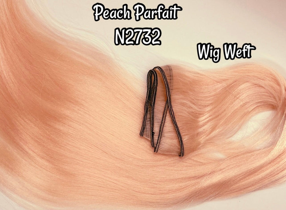 DG-HQ™ Wig Weft Nylon Peach Parfait N2732 Orange Nylon Weft 30"Wx20"L Doll Hair for Making Fashion Doll Wigs Standard Temperature