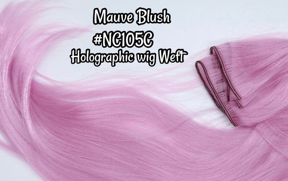 DG-HQ™ Wig Weft Nylon Mauve Blush NC105C Holographic Nylon Weft 30"Wx20"L Doll Hair for Making Fashion Doll Wigs Standard Temperature