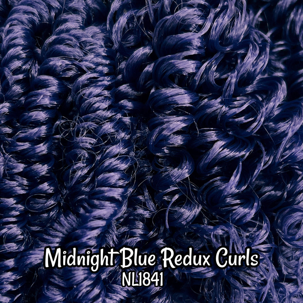 DG Curly Midnight Blue Redux 5mm 10mm 20mm options NL1841 36 inch 0.5oz/14g pre-curled Nylon Doll Hair for rerooting fashion dolls