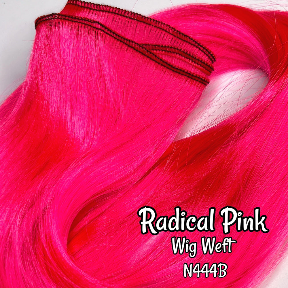 DG-HQ™ Wig Weft Nylon Radical Pink N444B Hot Pink Nylon Weft 30"Wx20"L Doll Hair for Making Fashion Doll Wigs Standard Temperature